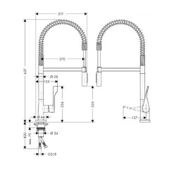 Смеситель для кухни Axor Citterio 39840340