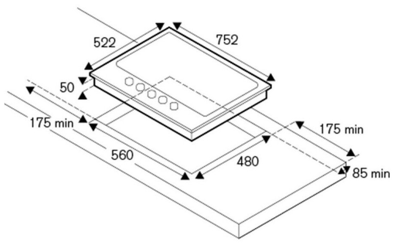 Газовая варочная панель Bertazzoni P755CHERNE