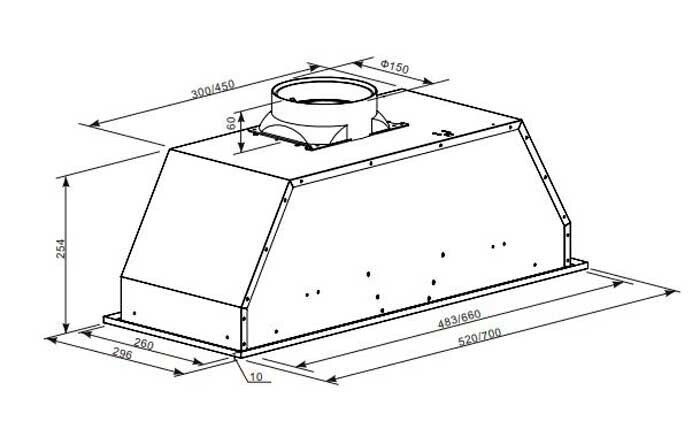 Встраиваемая вытяжка Oasis UM-52W