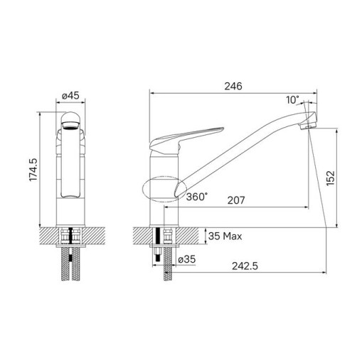 Смеситель для кухни Iddis Male MALWT00i05