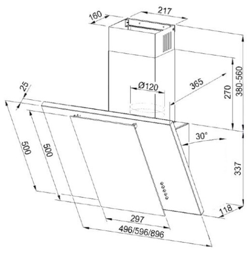 Кухонная вытяжка Maan Vesuvio G 50 черный