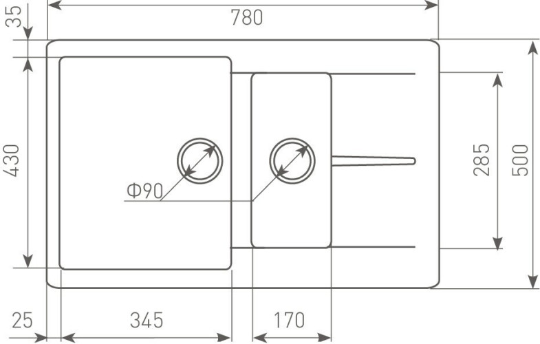 Кухонная мойка Zigmund & Shtain Rechteck 780.2 швейцарский шоколад