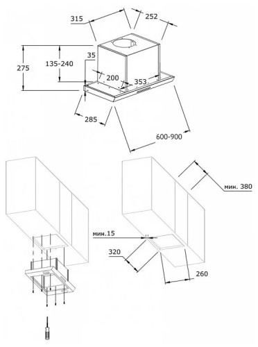Встраиваемая вытяжка Korting KHI 9673 GN