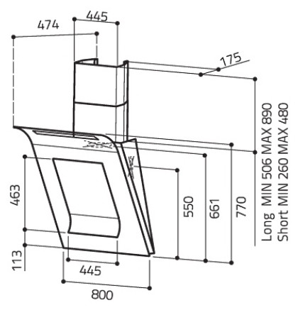 Кухонная вытяжка Elica Sinfonia BL/F/80