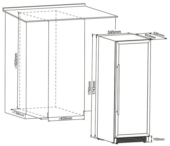 Встраиваемый винный шкаф Cellar Private CP165-2T
