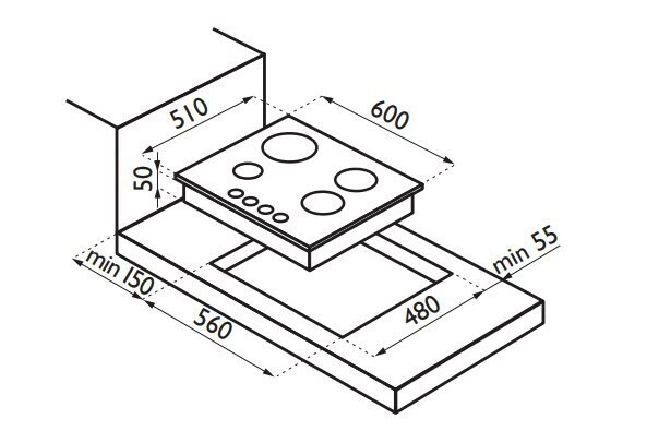 Газовая варочная панель Ardesia F 6V4 GTX