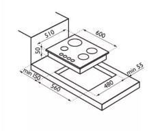 Газовая варочная панель Ardesia F 6V4 GTW