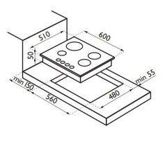 Газовая варочная панель Ardesia F 6V4 GTRW