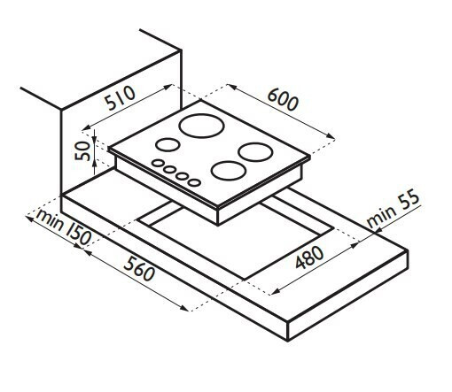 Газовая варочная панель Ardesia F 6V4 GTRIC