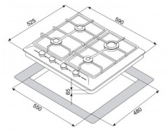 Газовая варочная панель Zorg BP6 FDW RCR