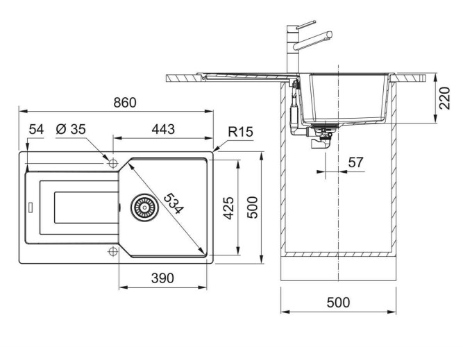 Кухонная мойка Franke UBG 611-86 миндаль 114.0595.360