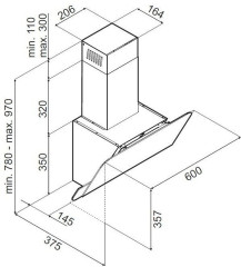 Кухонная вытяжка MAUNFELD DREAM 60 ЧЕРНОЕ стекло