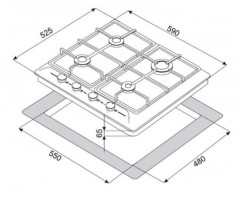 Газовая варочная панель Zorg BP5 FD IX