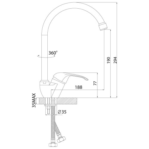 Смеситель для кухни Rossinka A35-23