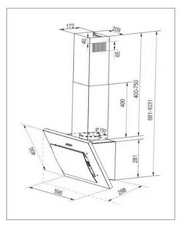 Встраиваемая вытяжка Exiteq EX-1226