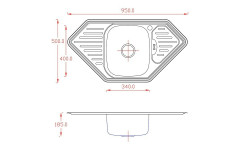 Кухонная мойка Matteo 9550A Medusa A без сифона