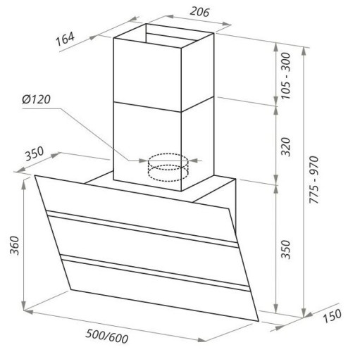 Кухонная вытяжка MAUNFELD Bridge 50 черный