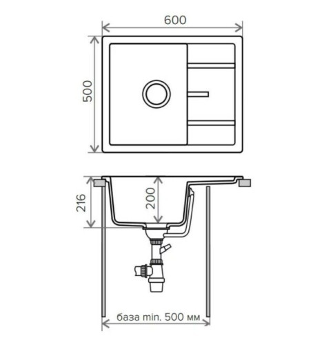 Кухонная мойка Tolero R-107-701 серый