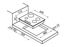 Газовая варочная панель Ardesia F 64 GTW