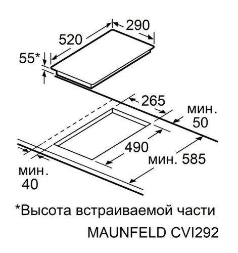 Индукционная варочная панель Maunfeld CVI292STBK