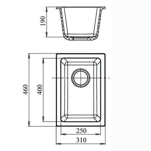 Кухонная мойка Ewigstein EW-2540 1-чаша 310*460 черный
