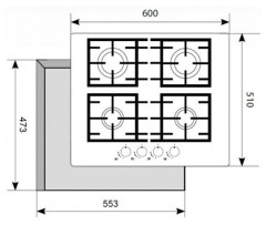 Газовая варочная панель Akpo PGA 604 BGC WH