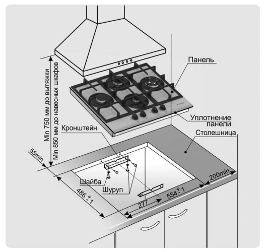 Газовая варочная панель GEFEST ПВГ 2232-01 К35