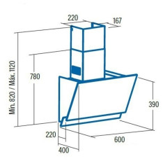 Кухонная вытяжка Cata Juno 600 XGWH