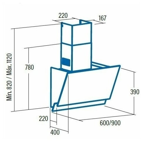 Кухонная вытяжка Cata Juno 600 XGWH