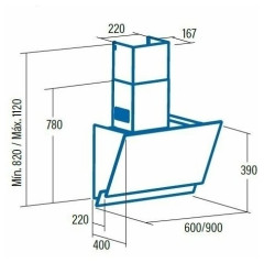 Кухонная вытяжка Cata Juno 600 XGWH