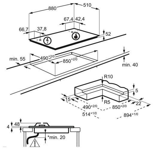 Газовая варочная панель Electrolux KGV 9539 IK