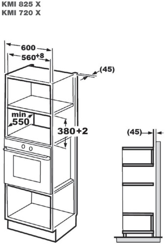Встраиваемая микроволновая печь Korting KMI 825 XN