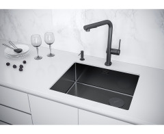 Кухонная мойка Paulmark NEXT-SKEW 54 PM885444-GM вороненая сталь