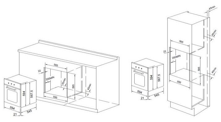 Электрический духовой шкаф GRAUDE BE 60.3 W