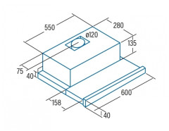 Встраиваемая вытяжка Cata TF-5260 X /L