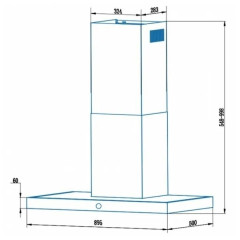 Кухонная вытяжка Cata B6 T900 XGBK