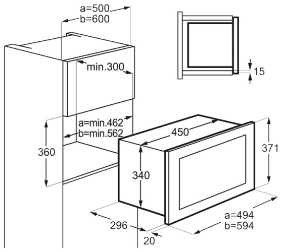 Встраиваемая микроволновая печь AEG MBB 1756D M