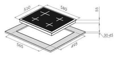 Газовая варочная панель MAUNFELD CGHE 64 3EW