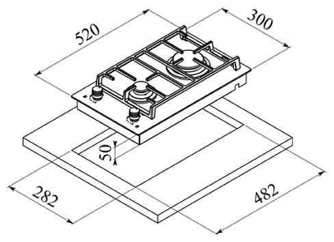 Газовая варочная панель Teka CGW LUX 30.1 2G AI AL CI NAT