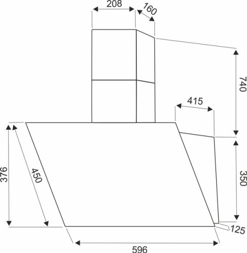 Кухонная вытяжка Dach AMALIA 60 black
