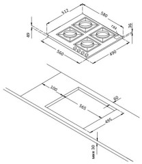Газовая варочная панель Korting HG 665 CTSK