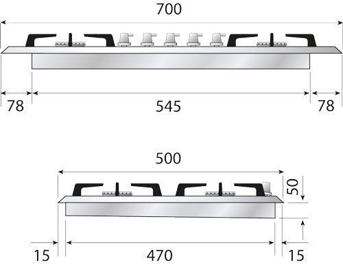 Газовая варочная панель ILVE HCB 70SDN/AWB antiq.white, (ручки бронза)