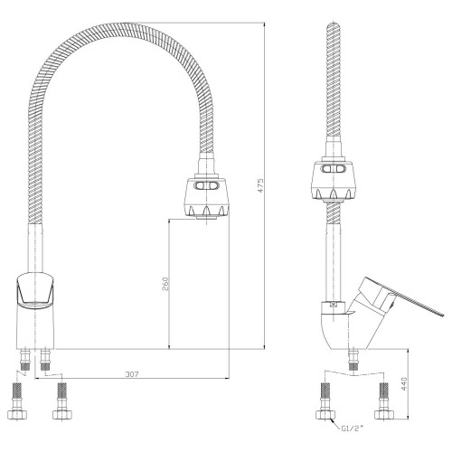 Смеситель для кухни Rossinka Silvermix S35-26