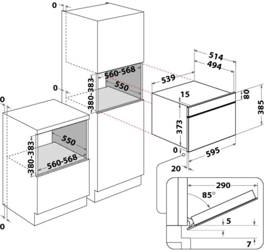 Встраиваемая микроволновая печь Whirlpool W9 MD 260 BSS
