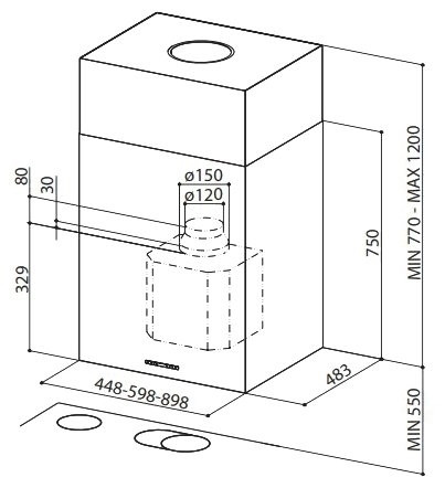 Кухонная вытяжка Faber Cubia Isola EV8 X A60