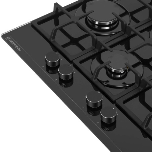 Газовая варочная панель MEFERI MGH604BK GLASS ULTRA