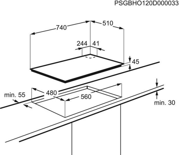Газовая варочная панель Electrolux KGG 7538 K