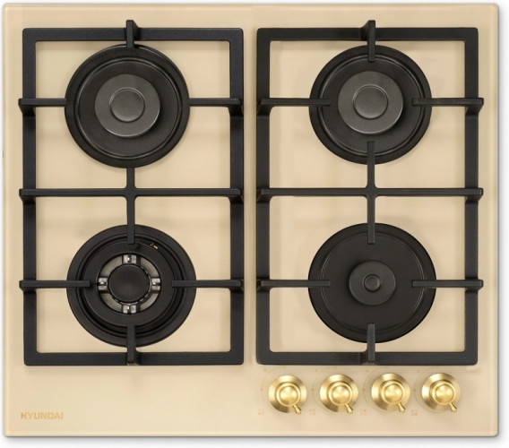 Газовая варочная панель Hyundai HHG 6434 BE бежевый