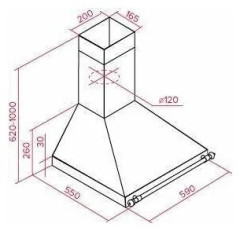 Кухонная вытяжка Teka DOB 60 Beige-Brass