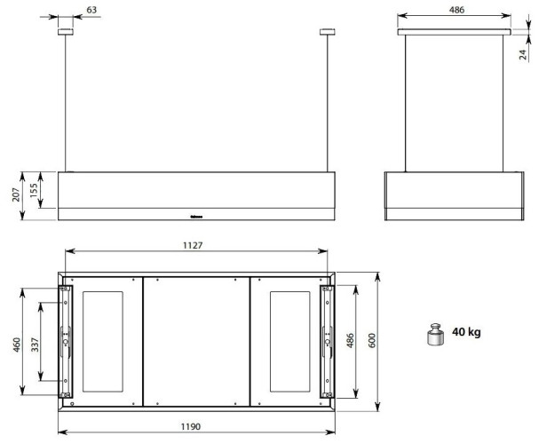 Кухонная вытяжка Falmec Vetra 120 Isola